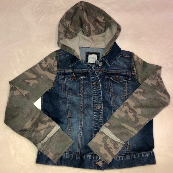 denim jacket camo sleeves